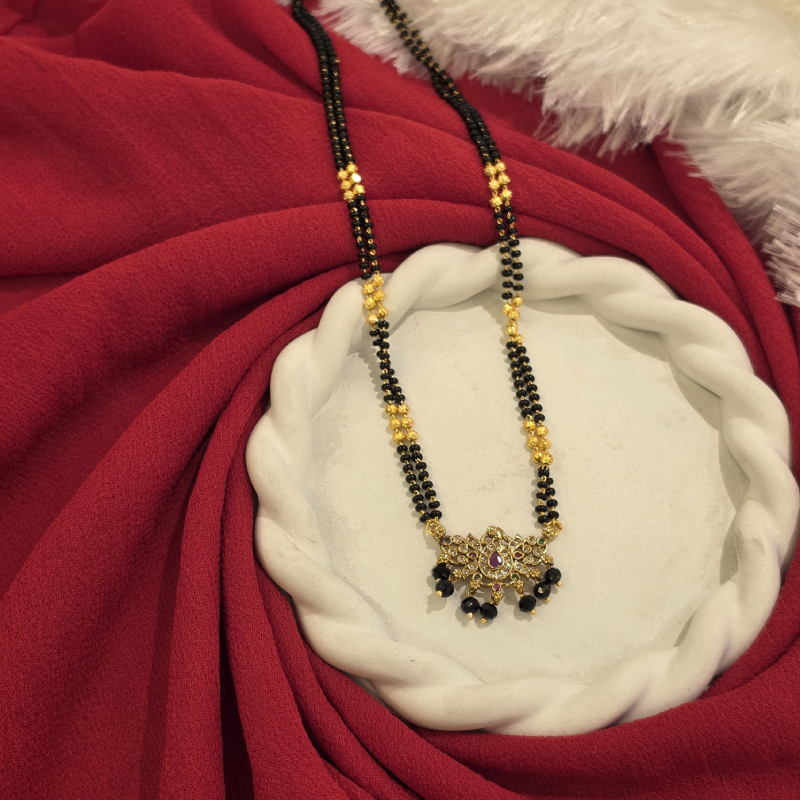 Black Beads Short Chain BBSC-017