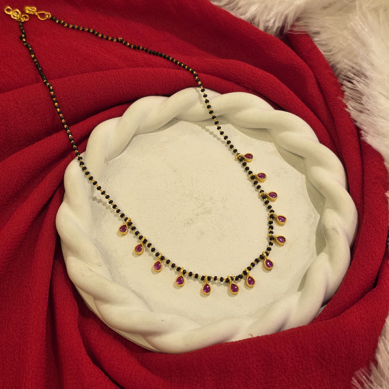 Black Beads Short Chain BBSC-025